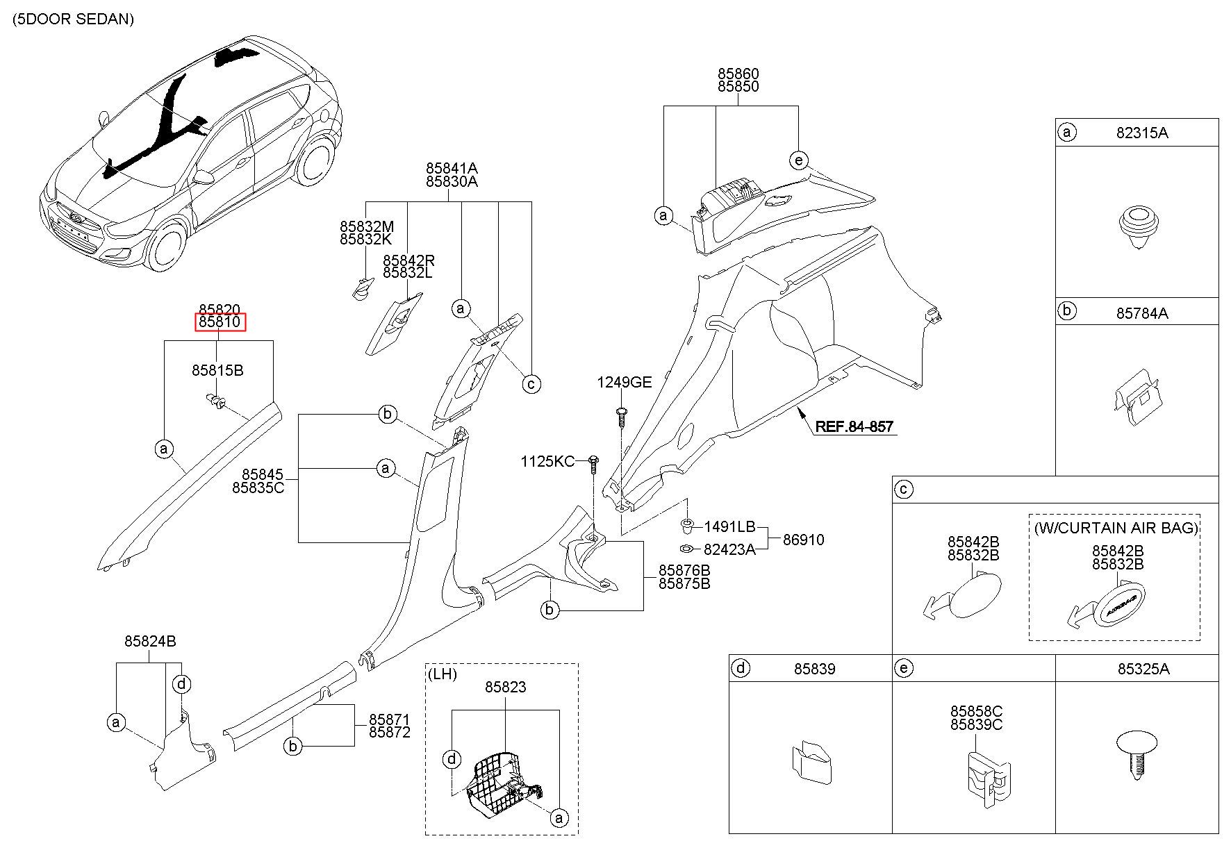 SOL ÖN DİREK TRİMİ BLUE  85810-1R1008M-HMC